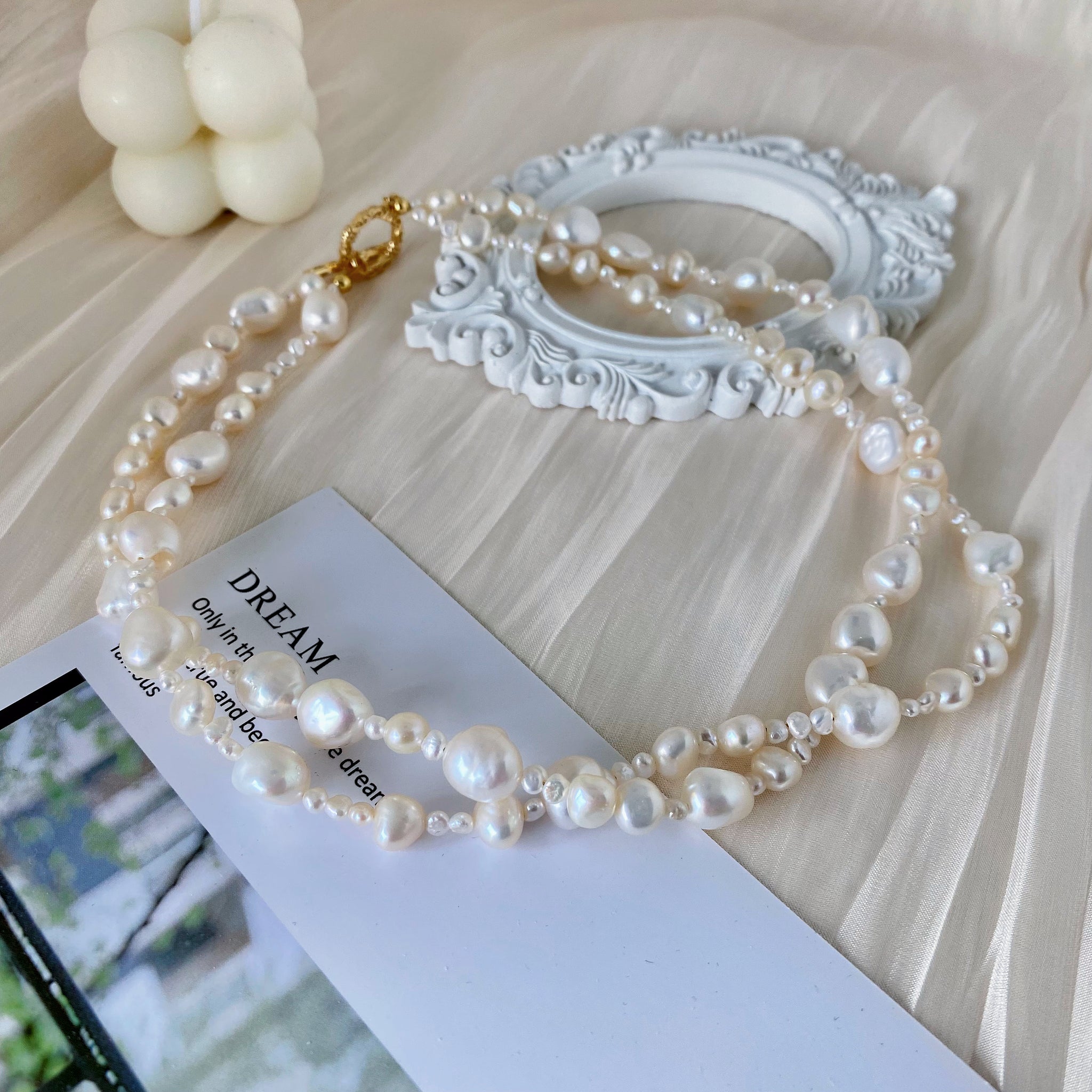 ☆VINTAGE HOLLYWOOD☆ Baroque Pearl Layered Necklace