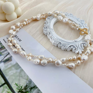 Twist Baroque Pearls Necklaces - 2 Layers