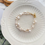 Twist Baroque Pearls Bracelets - 2 Layers
