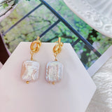 Knot Square Pearls Earrings