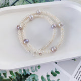 Purple Grey Starry Pearls Necklaces