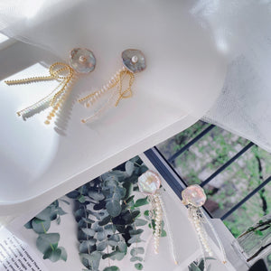 Jellyfish Baroque Pearls Earrings - Gold