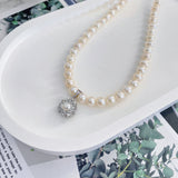 6-7mm Zircon Pendant Pearls Necklaces