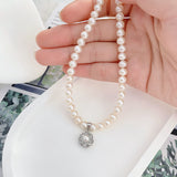 6-7mm Zircon Pendant Pearls Necklaces