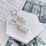 Silver Bar Asymmetry Earrings