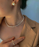 2 Ways Baroque Pearls Necklaces - White