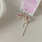 Butterfly & Flower Asymmetry Pearls Earrings