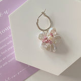 Butterfly & Flower Asymmetry Pearls Earrings