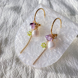 Pansy Pearls Earrings