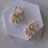 Luchia Floral Rings Pearls Earrings