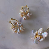 Luchia Floral Rings Pearls Earrings