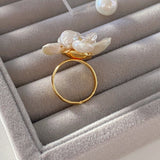 Floral Baroque Pearls Rings