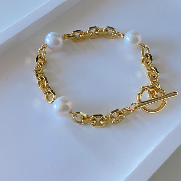 Mason Metal Baroque Pearls Bracelets