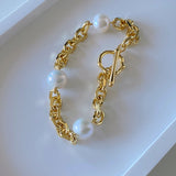 Mason Metal Baroque Pearls Bracelets
