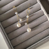 Olivia Three Pearls Earrings