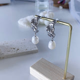 Crescent Moon Pearls Earrings