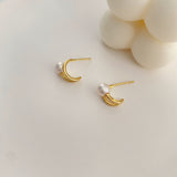 Two Rings Pearls Earrings