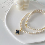 4.5-5.5mm Alhambra Duo Side Pearls Necklaces