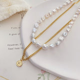 Queen Coin Baroque Pearls Necklace Set