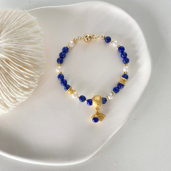 Lapis Lazuli Astronaut Pearls Bracelets