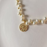 Blossom Gold Coin Pearls Necklaces