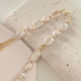 Square & Round Baroque Pearls Necklace