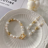 Golden Baroque Pearls Earrings