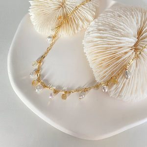 Topaz Tassels Pearls Necklaces