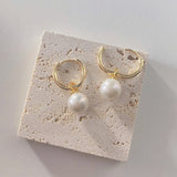 Single Hoop Baroque Pearls Earrings