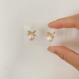 Bowknot Pearls Earrings