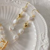 Golden Baroque Pearls Earrings