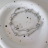 Gray Starry Pearls Necklace