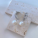 Crescent Moon Pearls Earrings