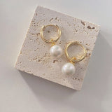 Single Hoop Baroque Pearls Earrings