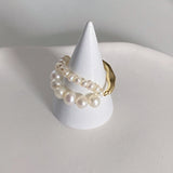 Duo Layer Pearls Rings