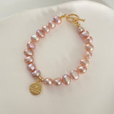 Pink Gold Coint Pearls Bracelets