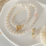 6.5-7mm Peach Agate Pearls Necklaces No.1