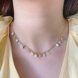 Topaz Tassels Pearls Necklaces