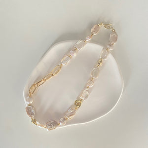 Square & Round Baroque Pearls Necklace