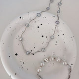 Gray Starry Pearls Necklace