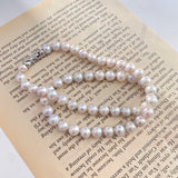 6.5-7mm Snow white Baroque Pearls Necklaces