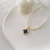 4.5-5.5mm Alhambra Duo Side Pearls Necklaces