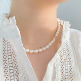 6.5-7mm Peach Agate Pearls Necklaces No.1