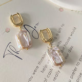 Ida Square Baroque Pearls Earrings