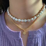 Queen Coin Baroque Pearls Necklace Set