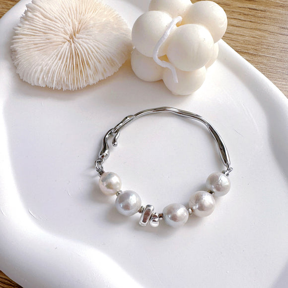 Branch Baroque Pearls Bracelets - Silver