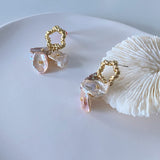 Pansy Floral Pearls Earrings